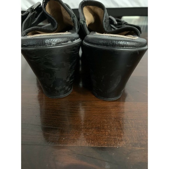 Sofft Womens 8.5M Baize Slip On Mule Clogs Heel Sandal Black Leather 1084401 - Picture 6 of 6